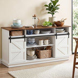 Artiss Buffet Sideboard Cabinet 150cm 3-Tier Kitchen Storage Sliding Doors White - Extra Image