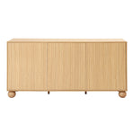 Artiss Buffet Sideboard Cabinet 2-Tier Fluted Kitchen Storage Ball Legs Pine