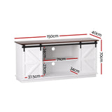 Artiss Buffet Sideboard Storage Cabinet Kitchen Cupboard Sliding Doors White - Side View