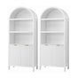 Artiss Buffet Sideboard Cabinet Pantry X2 180CM Arched Storage Bookshelf White