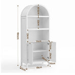 Artiss Buffet Sideboard Cabinet Pantry X2 180CM Arched Storage Bookshelf White