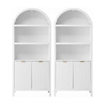 Artiss Buffet Sideboard Cabinet Pantry X2 180CM Arched Storage Bookshelf White