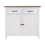 Artiss Buffet Sideboard Storage Cabinet Kitchen Cupboard Hallway 2 Drawers White - Top-Down View