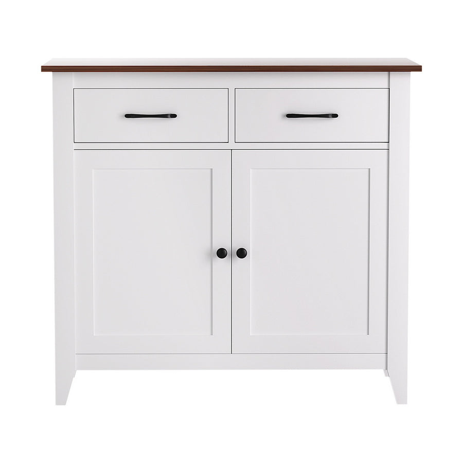 Artiss Buffet Sideboard Storage Cabinet Kitchen Cupboard Hallway 2 Drawers White