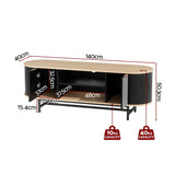 Artiss TV Unit Entertainment Unit Storage Cabinet Black Pine - Top-Down View