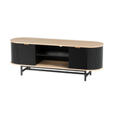 Artiss TV Unit Entertainment Unit Storage Cabinet Black Pine - 45-Degree Angle