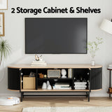 Artiss TV Unit Entertainment Unit Storage Cabinet Black Pine - Rear View