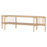 Artiss TV Unit Entertainment Unit Storage Shelf 148cm Pine - Front View