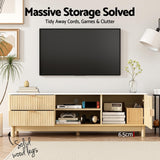 Artiss TV Unit Entertainment Unit Storage Drawer Shelf 150cm Pine - Rear View