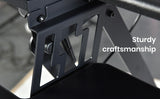 FORTIA Corner Desk Riser 110cm Wide Adjustable Sit to Stand for Dual Monitor, Keyboard, Laptop, Black - 45-Degree Angle