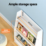 Keezi 3-Tier Kids Bookshelf Organizer - Safe and Stylish Storage for Children's Books and Toys - Close-Up Angle