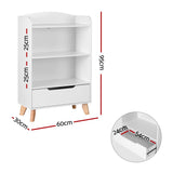 Keezi Kids Bookshelf 3 Tiers Storage Children Bookcase Toys Organiser Drawer - Top-Down View