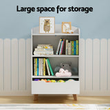 Keezi Kids Bookshelf 3 Tiers Storage Children Bookcase Toys Organiser Drawer - Close-Up Angle