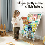 Keezi 6 Tiers Kids Bookshelf Magazine Rack Children Bookcase Organiser Foldable - Rear View