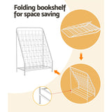 Keezi 6 Tiers Kids Bookshelf Magazine Rack Children Bookcase Organiser Foldable - Low Angle