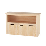Keezi Kids Bookshelf 3 Drawers Storage Children Bookcase Toy Organiser Display Wooden - Front View