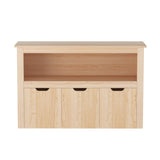 Keezi Kids Bookshelf 3 Drawers Storage Children Bookcase Toy Organiser Display Wooden