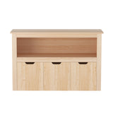 Keezi Kids Bookshelf 3 Drawers Storage Children Bookcase Toy Organiser Display Wooden - 45-Degree Angle