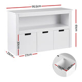 Keezi Kids Bookshelf 3 Drawers Storage Children Bookcase Toy Organiser Display - Top-Down View