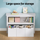 Keezi Kids Bookshelf 3 Drawers Storage Children Bookcase Toy Organiser Display - Close-Up Angle