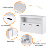 Keezi Kids Bookshelf 3 Drawers Storage Children Bookcase Toy Organiser Display - Low Angle