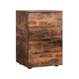 Artiss Filing Cabinet Files Storage Office Shelves File Organiser Rustic Brown 2 Drawer - Top-Down View
