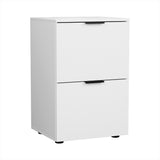 Artiss Filing Cabinet Files Storage Office Shelves File Organiser White 2 Drawer - Side View