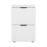 Artiss Filing Cabinet Files Storage Office Shelves File Organiser White 2 Drawer - 45-Degree Angle