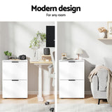 Artiss Filing Cabinet Files Storage Office Shelves File Organiser White 2 Drawer - Low Angle