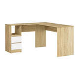 Artiss Computer Desk Drawer Cabinet L-Shape Oak 136CM - Close-Up Angle