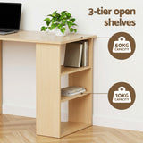 Artiss Computer Desk Drawer Shelf Oak White 120CM - Top-Down View
