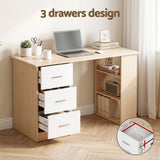 Artiss Computer Desk Drawer Shelf Oak White 120CM - 45-Degree Angle