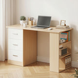 Artiss Computer Desk Drawer Shelf Oak White 120CM