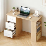 Artiss Computer Desk Drawer Shelf Oak White 120CM - Low Angle