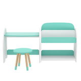 Keezi Kids Bookshelf 2 In 1 Table Chair Set Bookcase Toys Shelves Children Organiser - Top-Down View