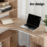 Artiss Computer Desk Bookshelf Drawer Cabinet Oak 120CM - 45-Degree Angle
