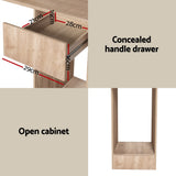 Artiss Computer Desk Bookshelf Drawer Cabinet Oak 120CM - Rear View