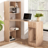 Artiss Computer Desk Bookshelf Drawer Cabinet Oak 120CM - Close-Up Angle