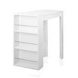Artiss Bar Table 3-tier Storage Shelves White - Side View