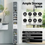 Artiss Bathroom Storage Cabinet 180cm Tall Slim Floor Cupboard Toilet Narrow Linen Tower - Top-Down View