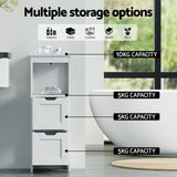 Artiss Bathroom Storage Cabinet 89cm Floor Toilet Drawer Bedroom Organizer Standing White - Top-Down View