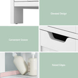Artiss Bathroom Storage Cabinet 89cm Floor Toilet Drawer Bedroom Organizer Standing White - 45-Degree Angle