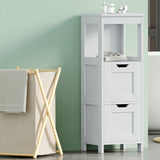 Artiss Bathroom Storage Cabinet 89cm Floor Toilet Drawer Bedroom Organizer Standing White - Close-Up Angle