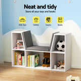 Keezi Kids Bookshelf Bookcase Toys Box Shelves Storage Cabinet Container Children Organiser - Rear View