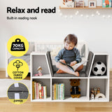 Keezi Kids Bookshelf Bookcase Toys Box Shelves Storage Cabinet Container Children Organiser - Low Angle
