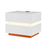 Artiss Smart Bedside Table LED Wireless Charging Ada - Close-Up Angle