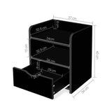 Artiss Bedside Table 1 Drawer with Shelf - FARA Black - Front View