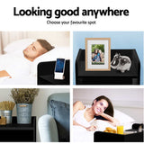 Artiss Bedside Table 1 Drawer with Shelf - FARA Black - Rear View