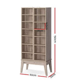 Artiss Bookshelf CD Storage Rack - BERG Oak - Top-Down View