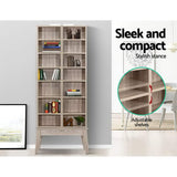 Artiss Bookshelf CD Storage Rack - BERG Oak - Rear View